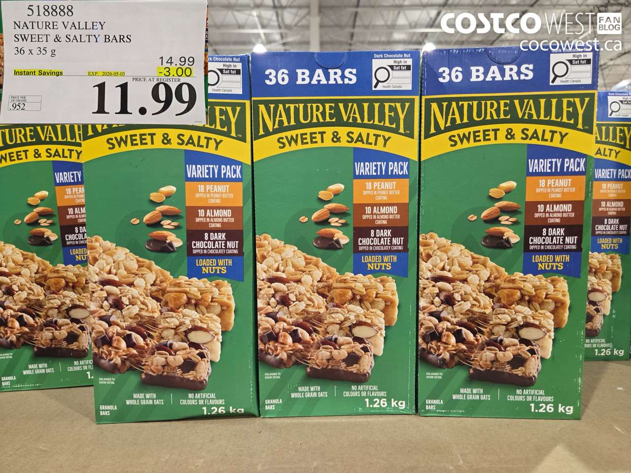 NATURE VALLEY SWEET & SALTY BARS 36 X 35 G