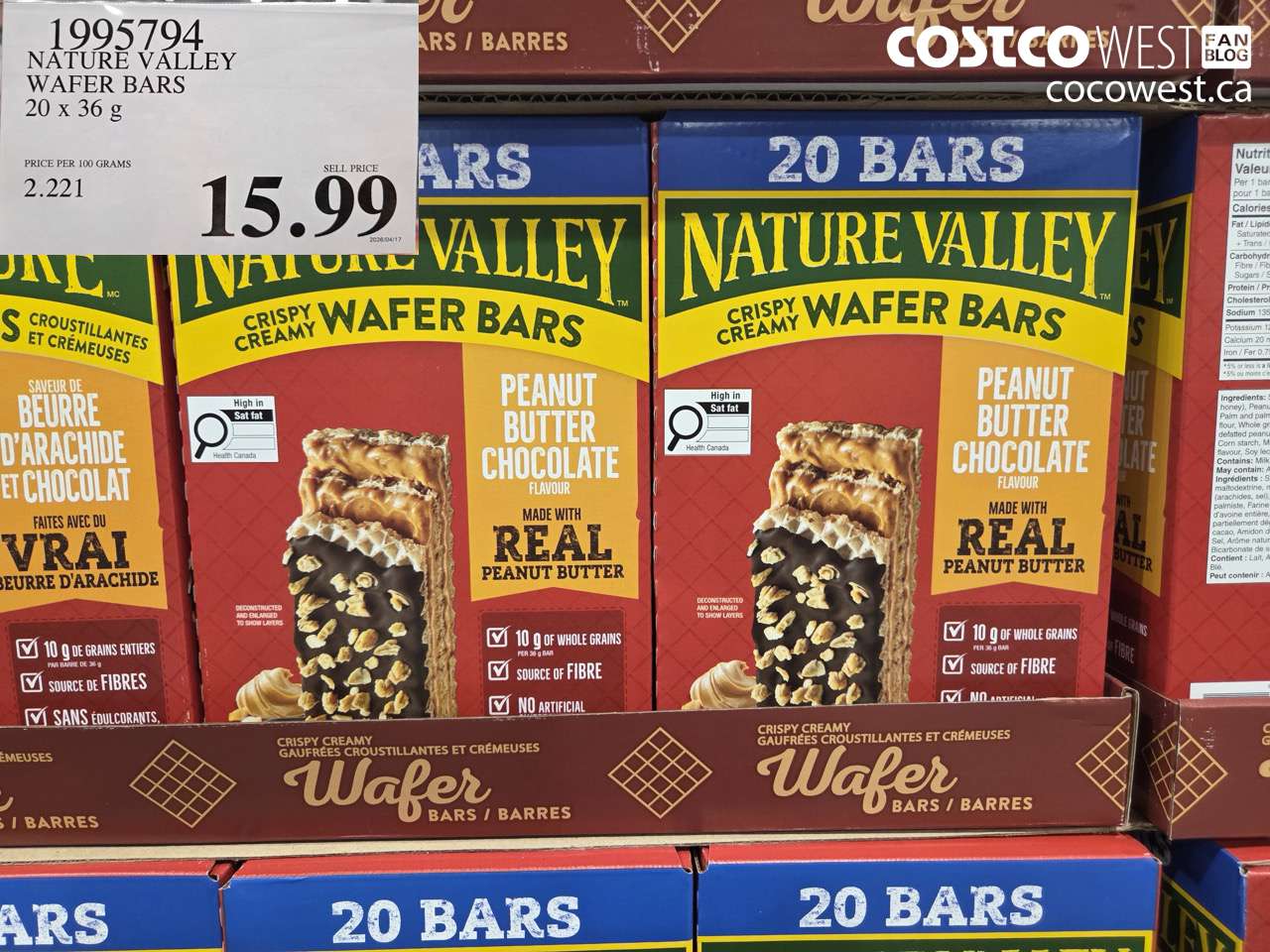 nature valley wafer bars 20 x 36 g