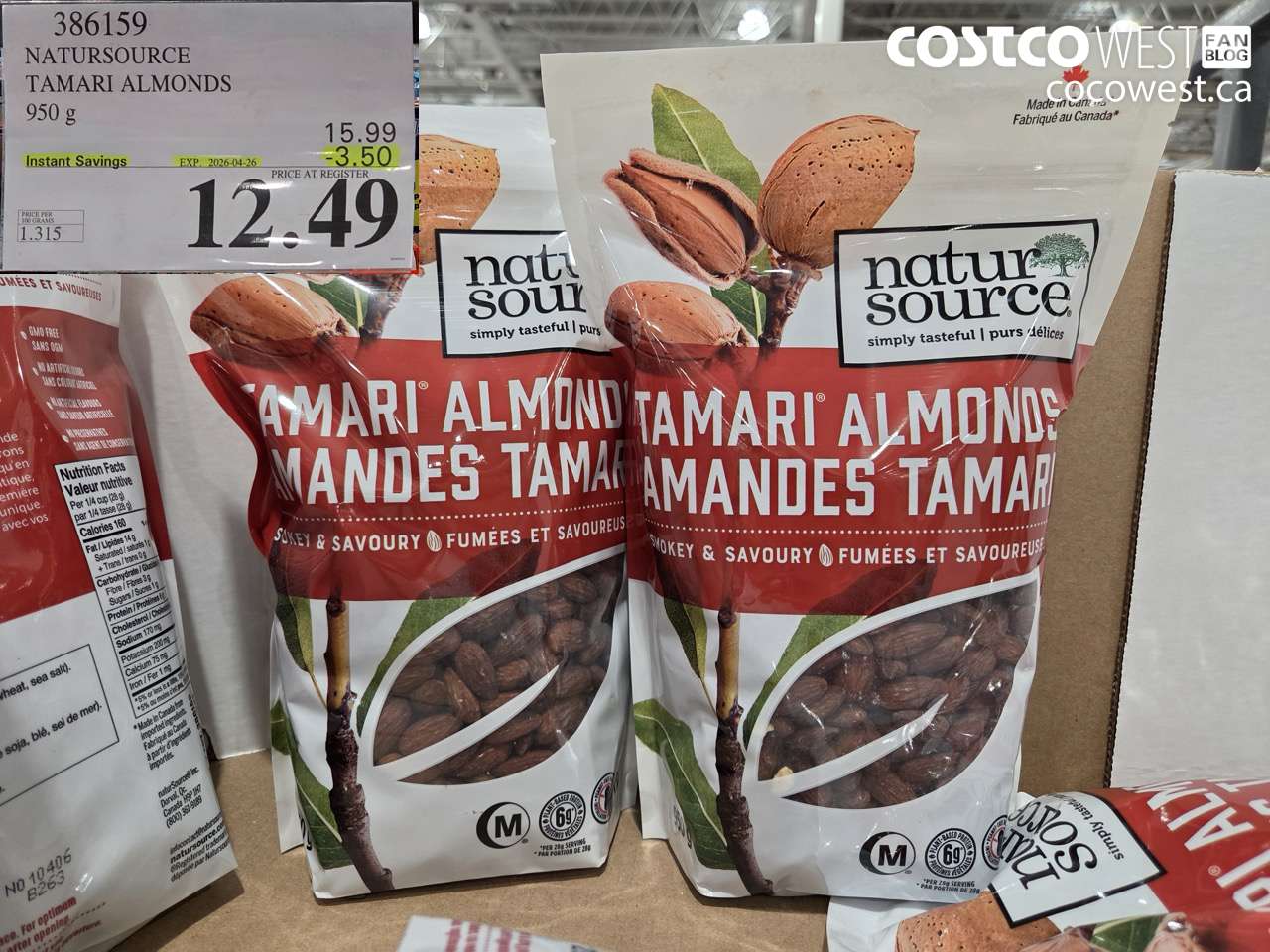natursource tamari almonds 950g