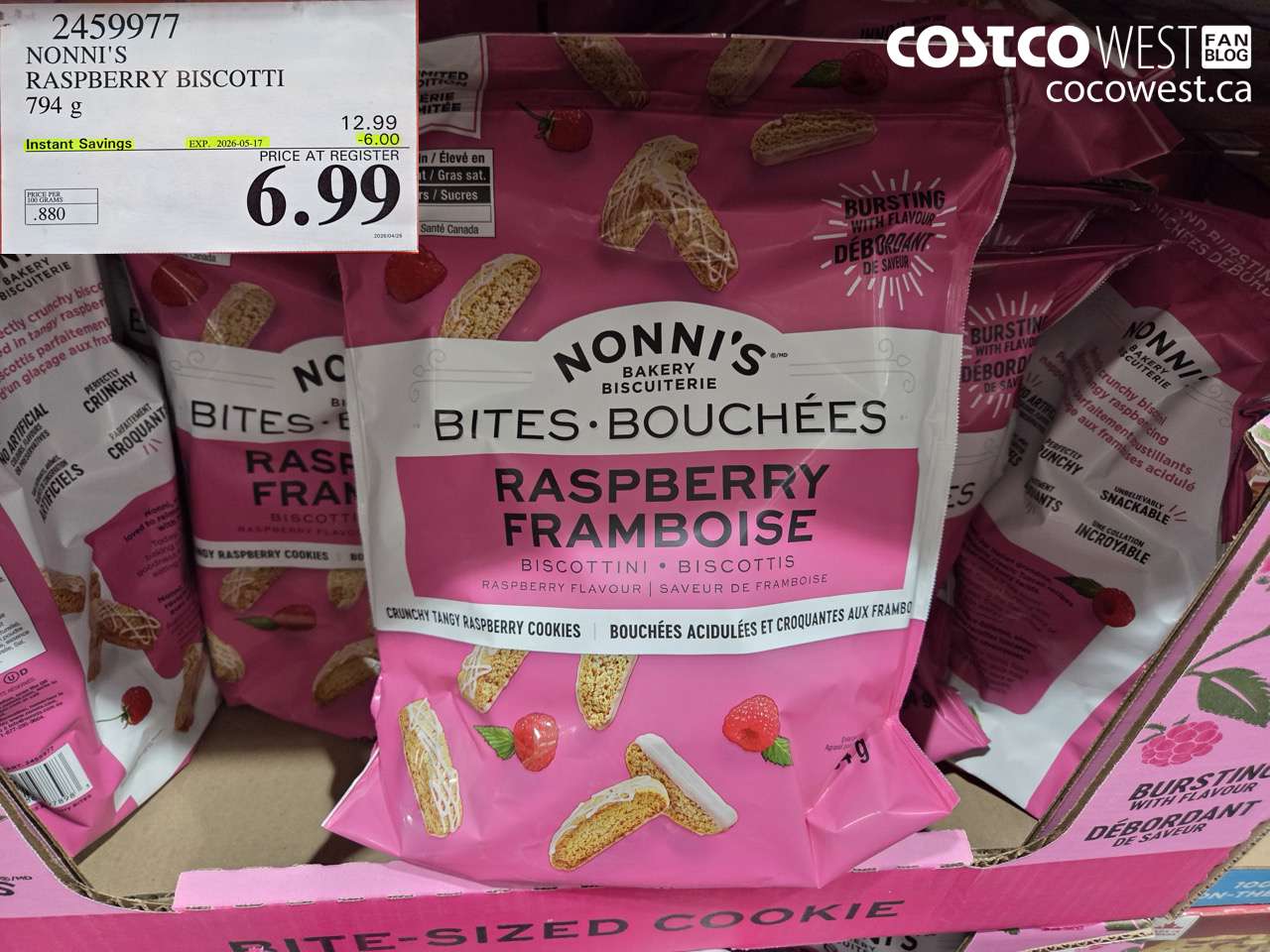 NONNI’S RASPBERRY BISCOTTI 794 G