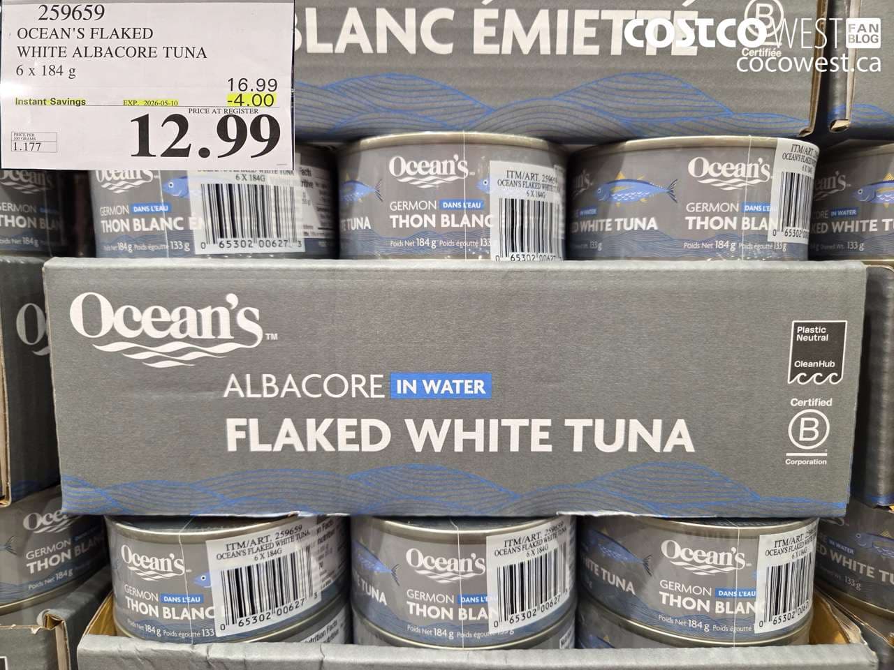 OCEAN’S FLAKED WHITE ALBACORE TUNA 6 X 184G
