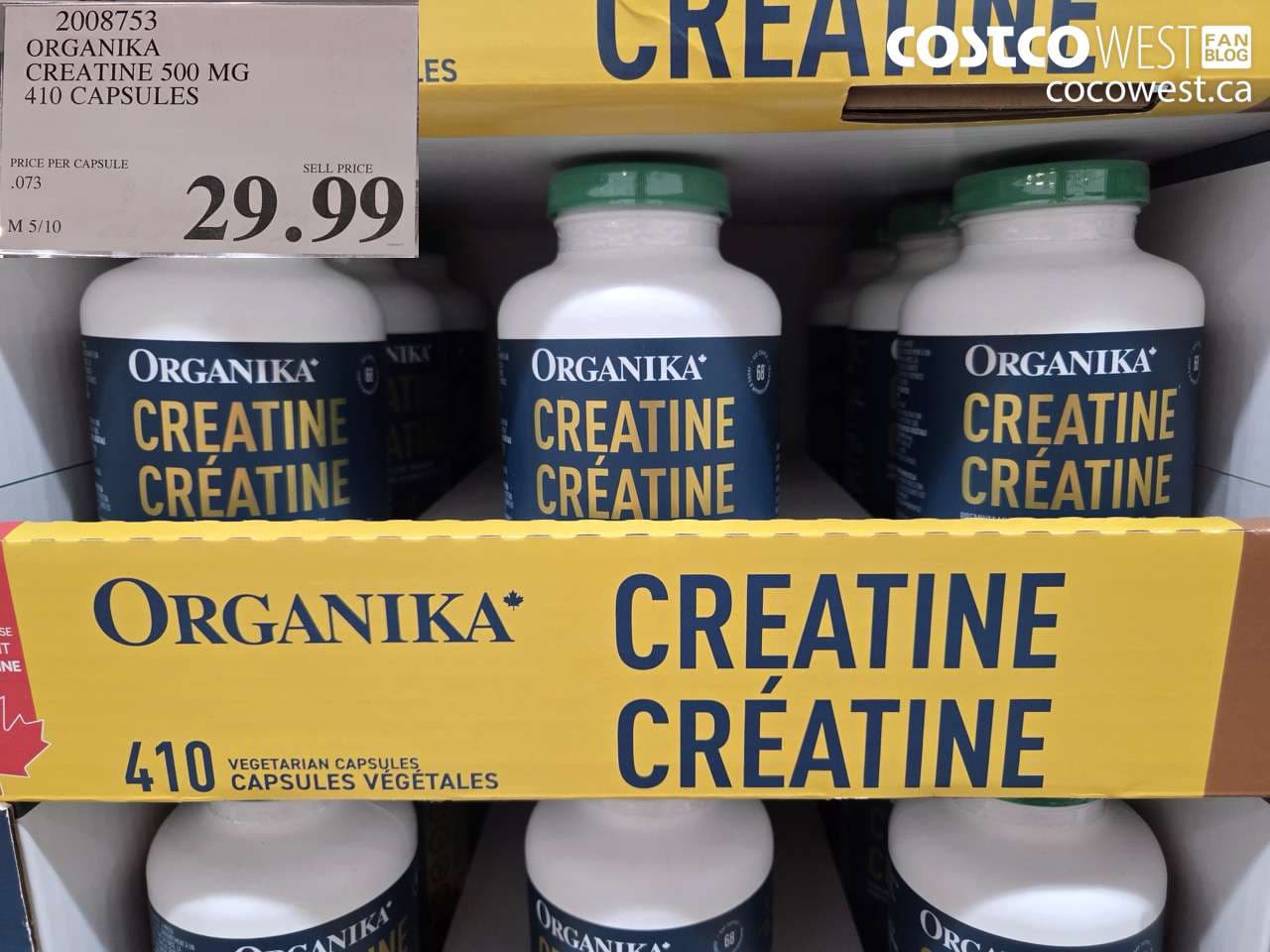 ORGANIKA CREATINE 500 MG 410 CAPSULES