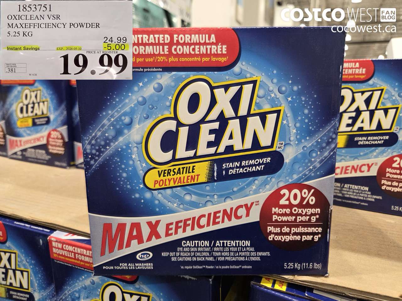 OXICLEAN VSR MAXEFFICIENCY POWDER 5.25KG
