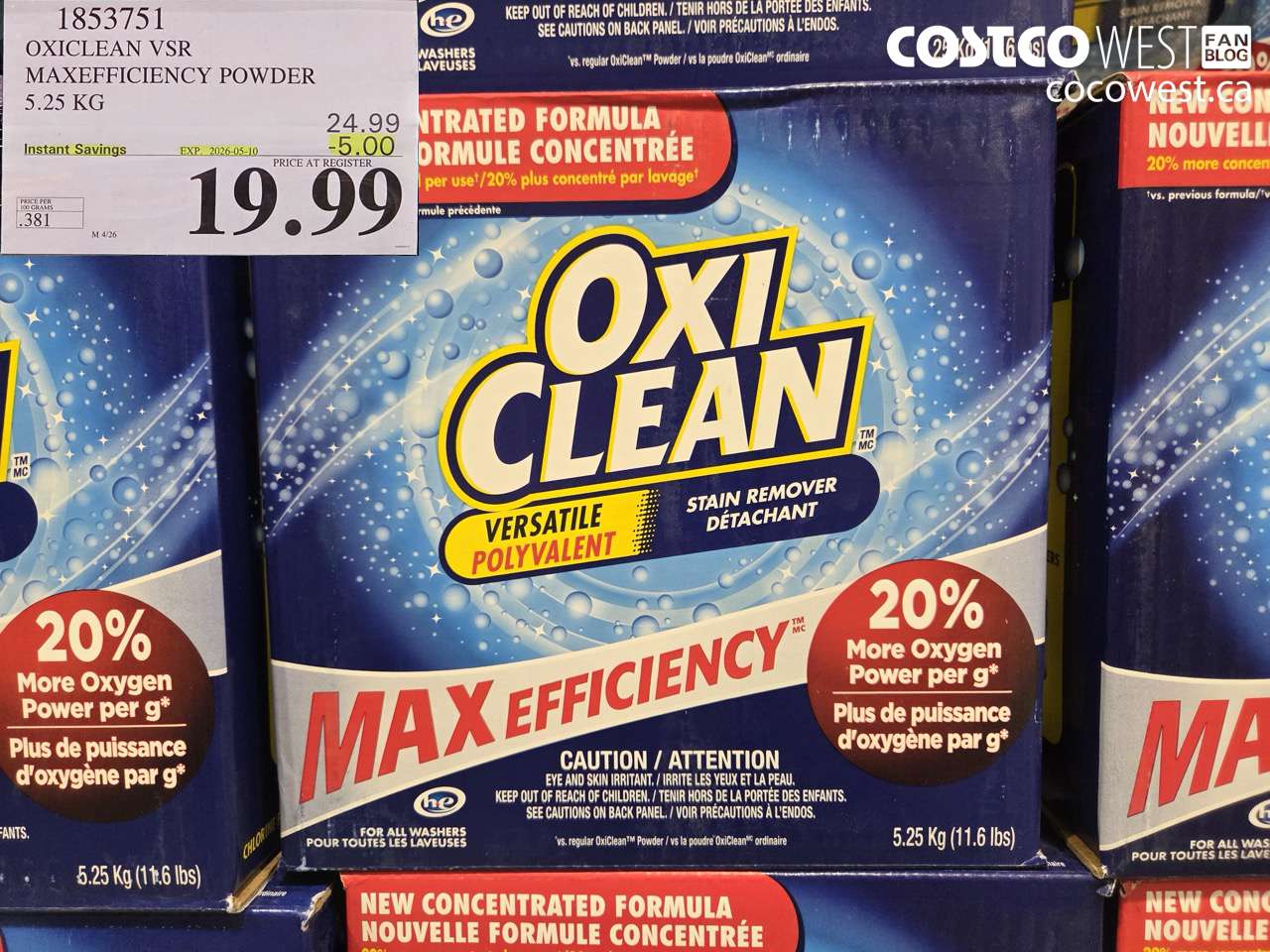 OXICLEAN VSR MAXEFFICIENCY POWDER 5.25 KG