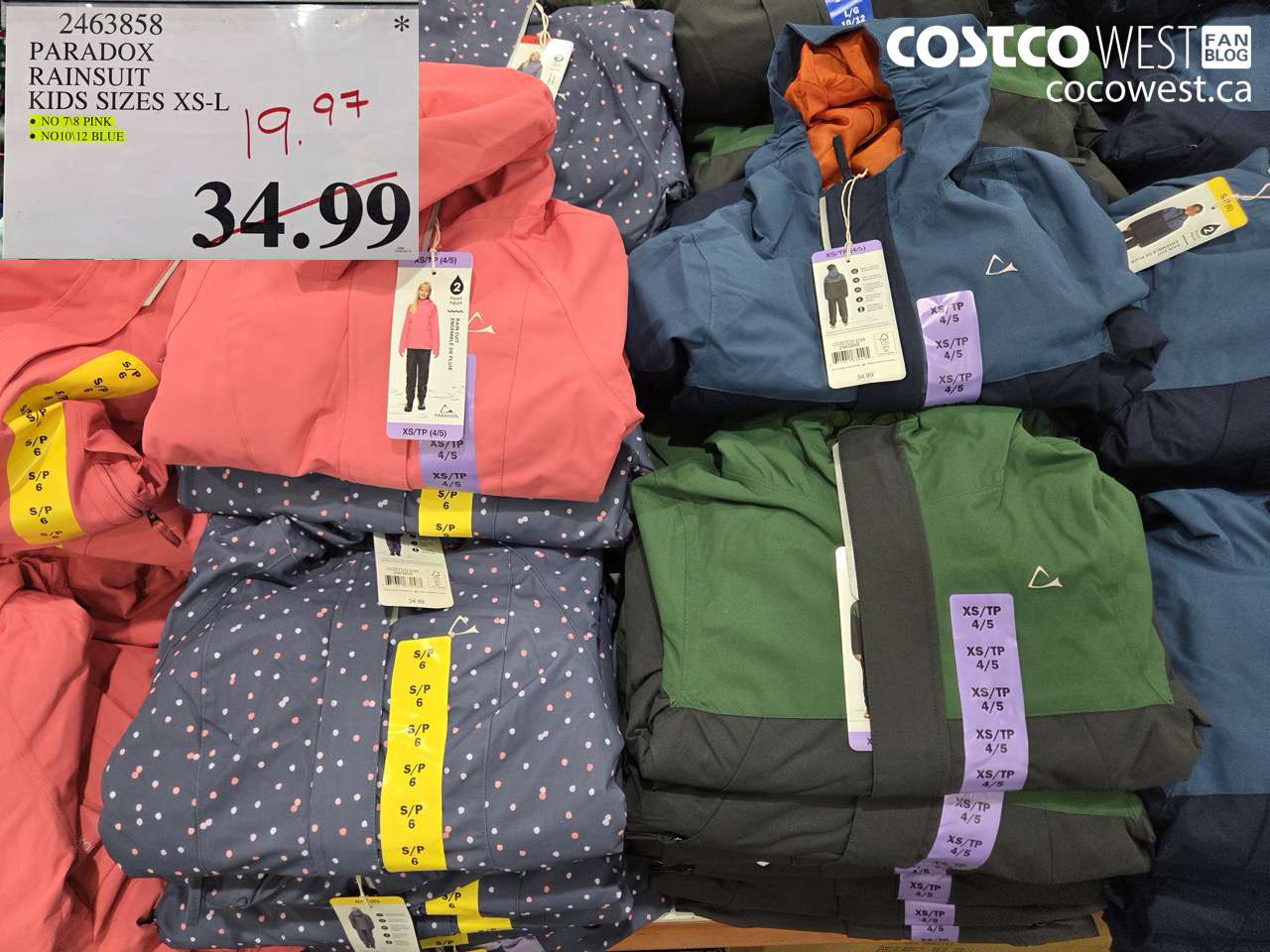 PARADOX RAINSUIT KIDS SIZES XS-L