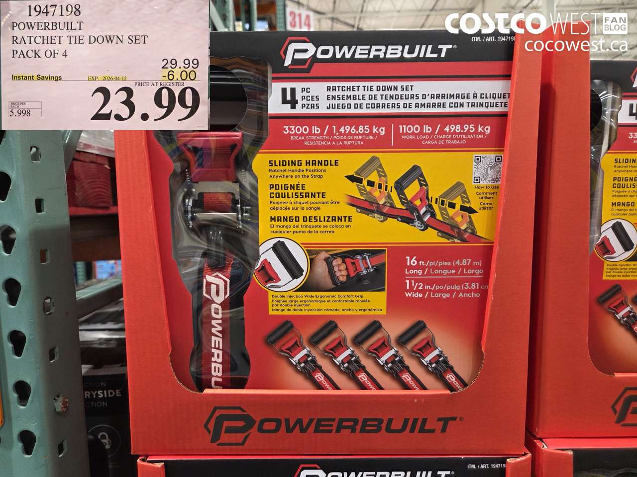 powerbuilt ratchet tie down set pack of 4