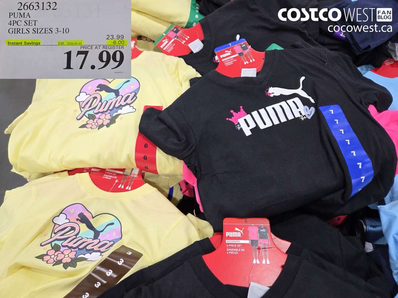 PUMA 4PC SET GIRLS SIZES 3-10