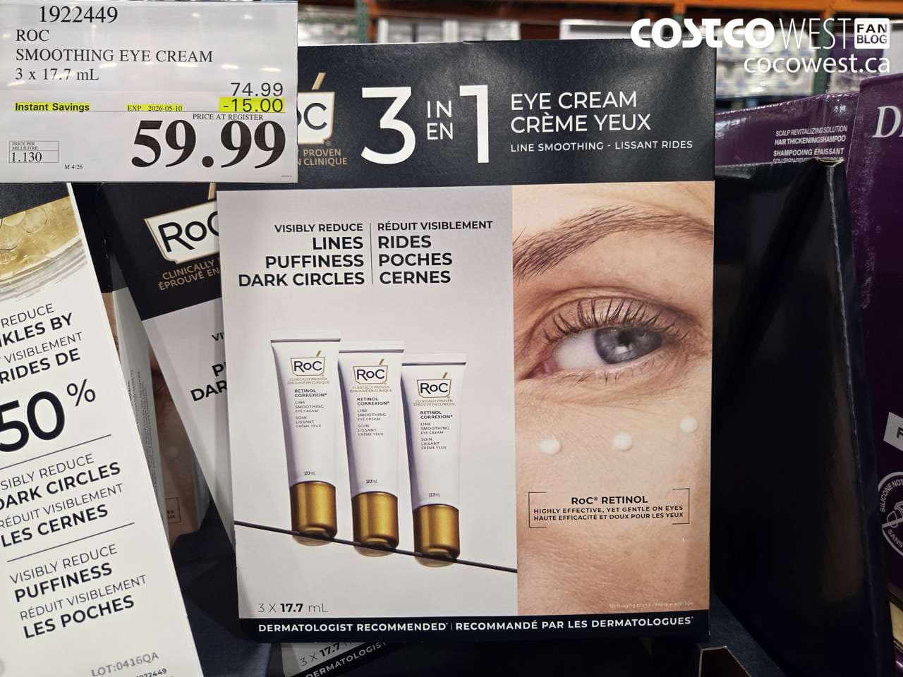 roc smoothing eye cream 3 x 177ml