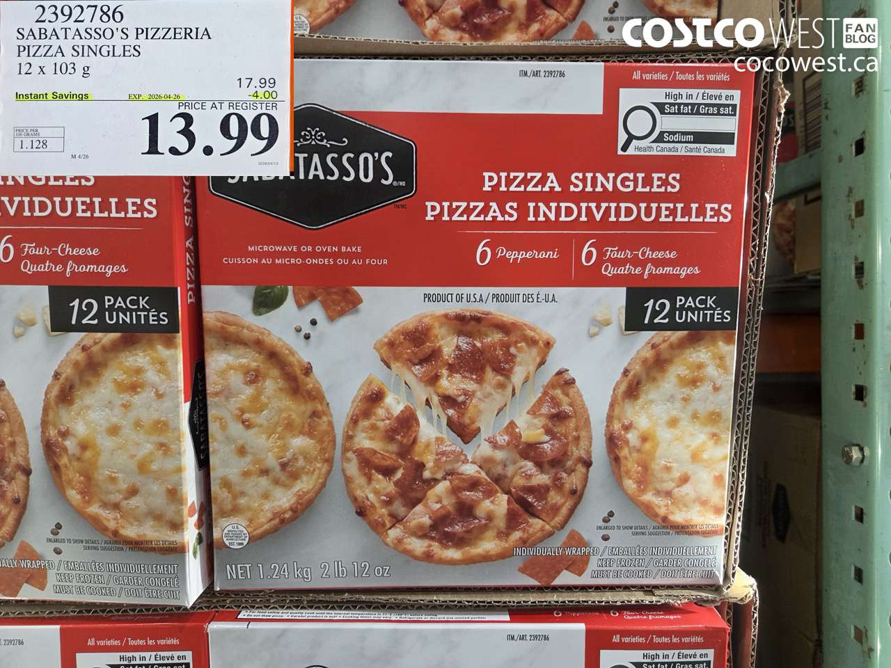 SABATASSO’S PIZZERIA PIZZA SINGLES 12 X 103 G