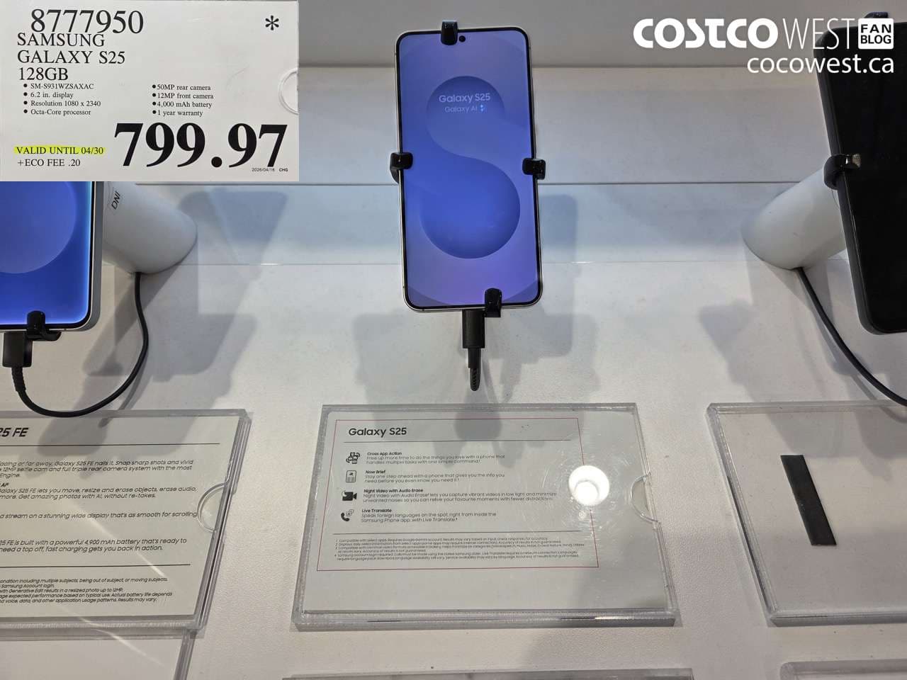 SAMSUNG GALAXY S25 128GB (EXPIRES ON 2026-04-30)