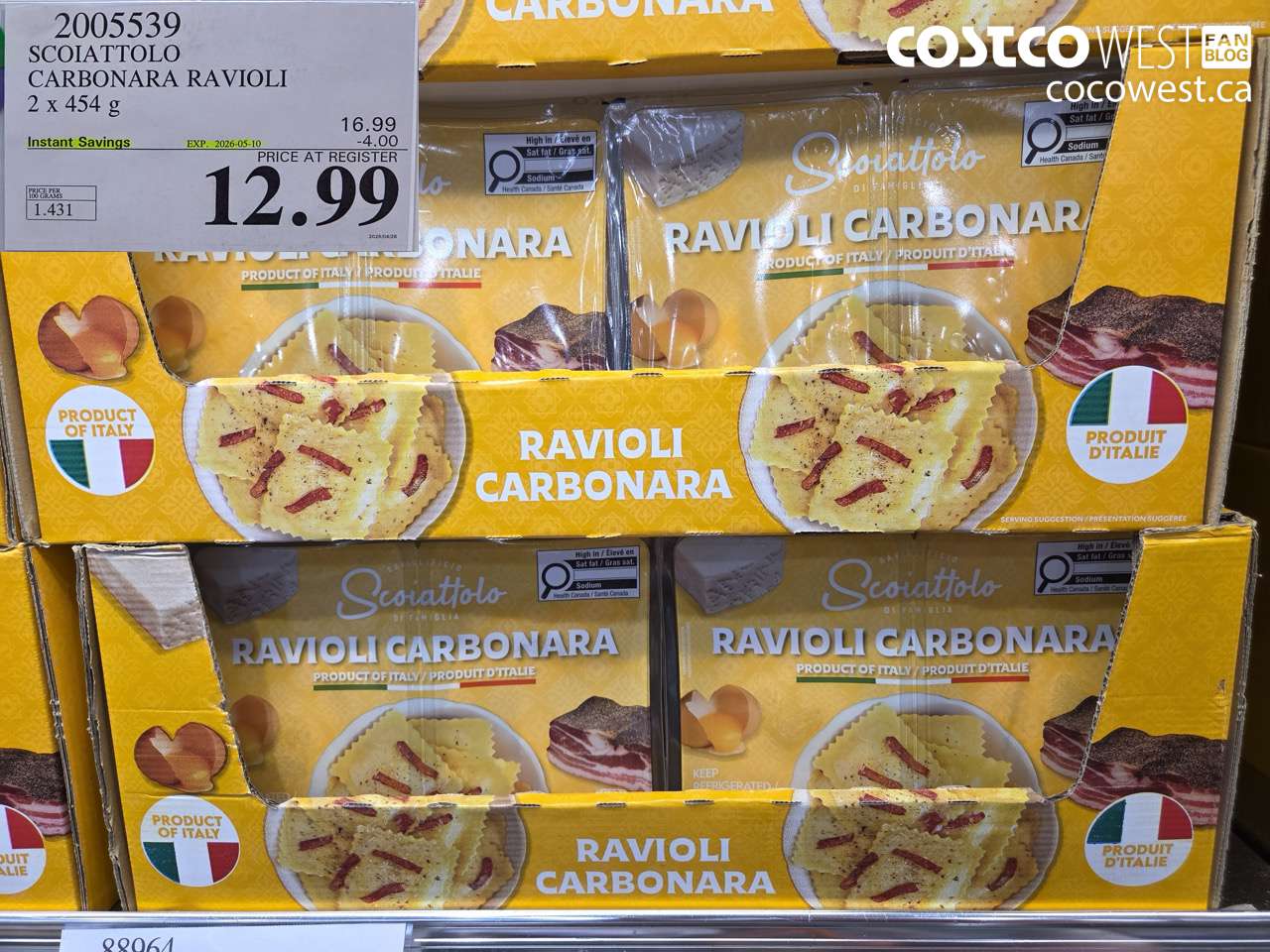 SCOIATTOLO CARBONARA RAVIOLI 2 X 454G