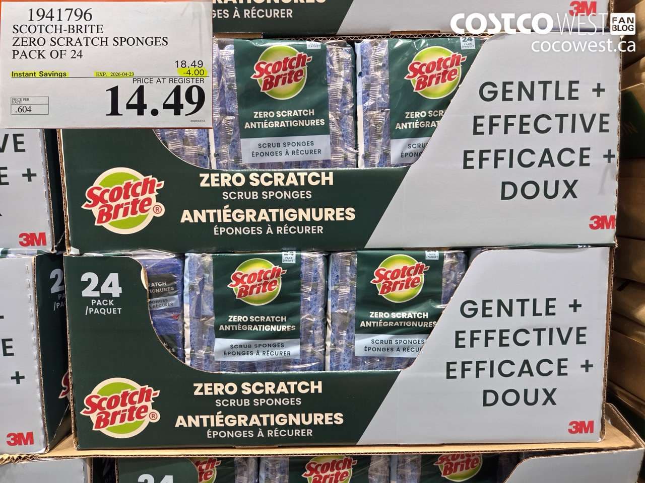 SCOTCH-BRITE ZERO SCRATCH SPONGES PACK OF 24