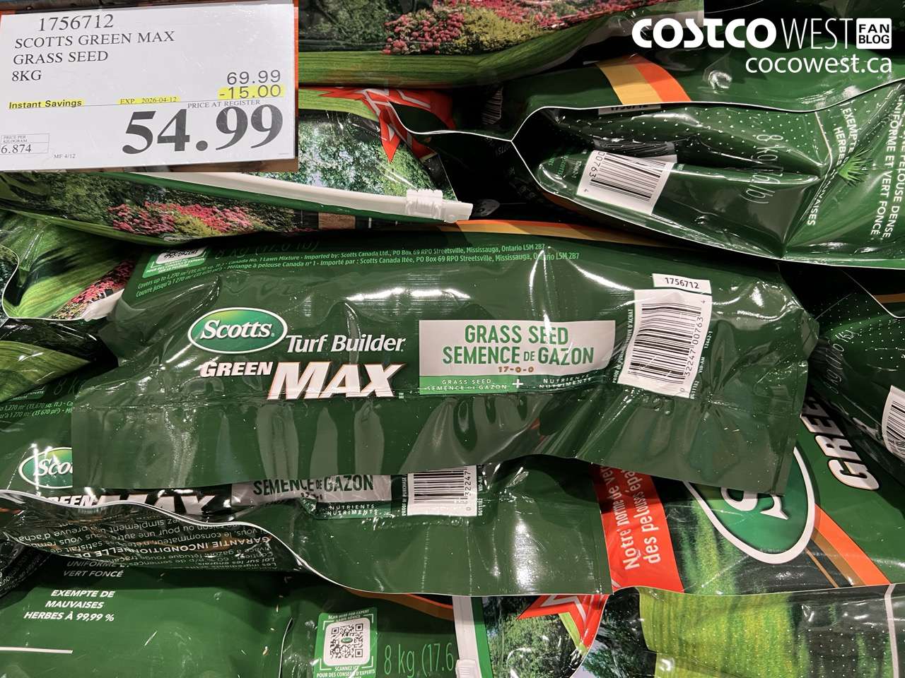 SCOTTS GREEN MAX GRASS SEED 8KG