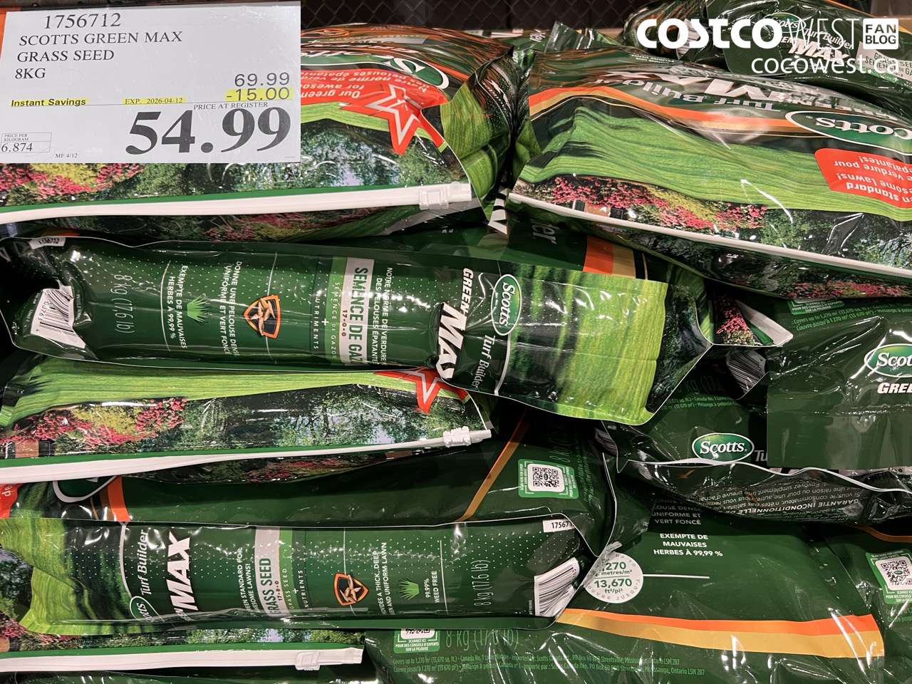 SCOTTS GREEN MAX GRASS SEED 8KG