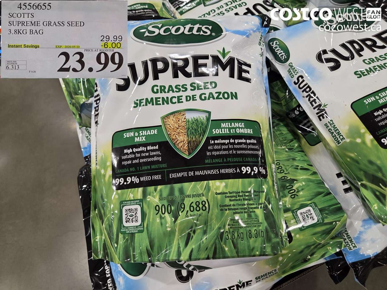 scotts supreme grass seed 38kg bag