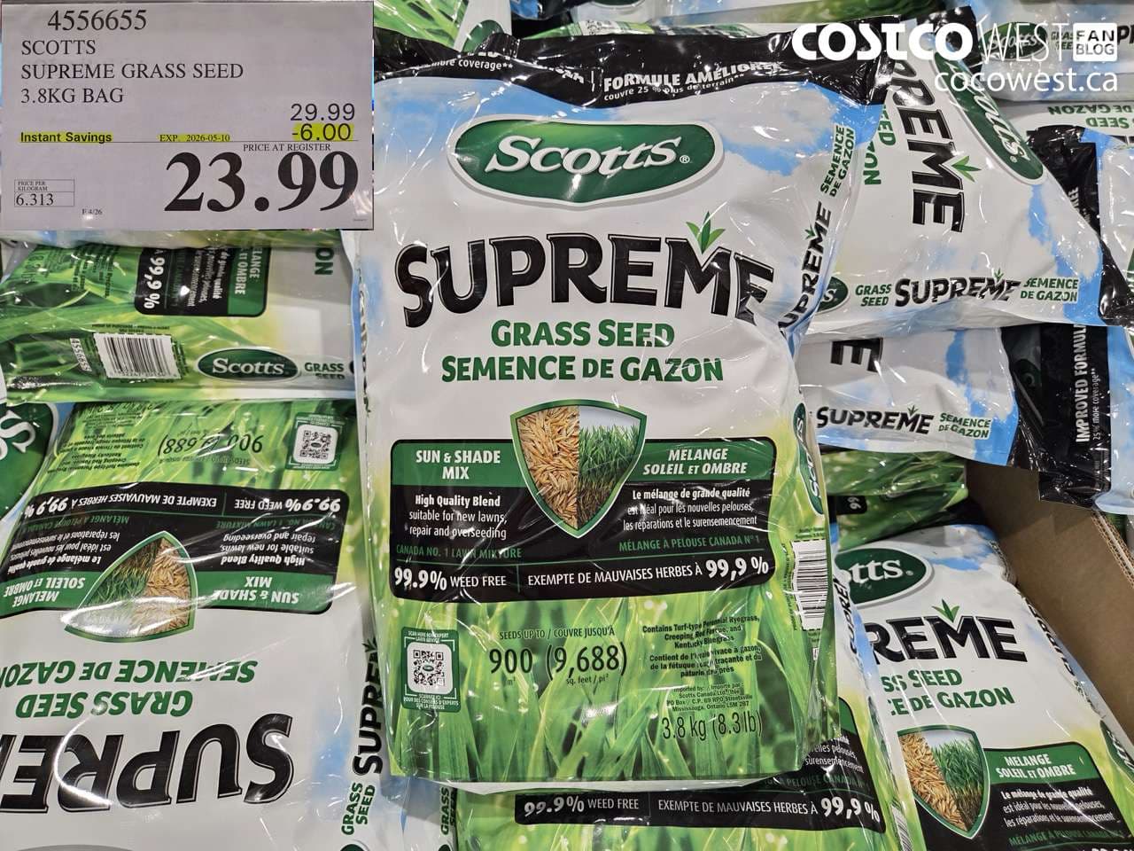 SCOTTS SUPREME GRASS SEED 3.8KG BAG