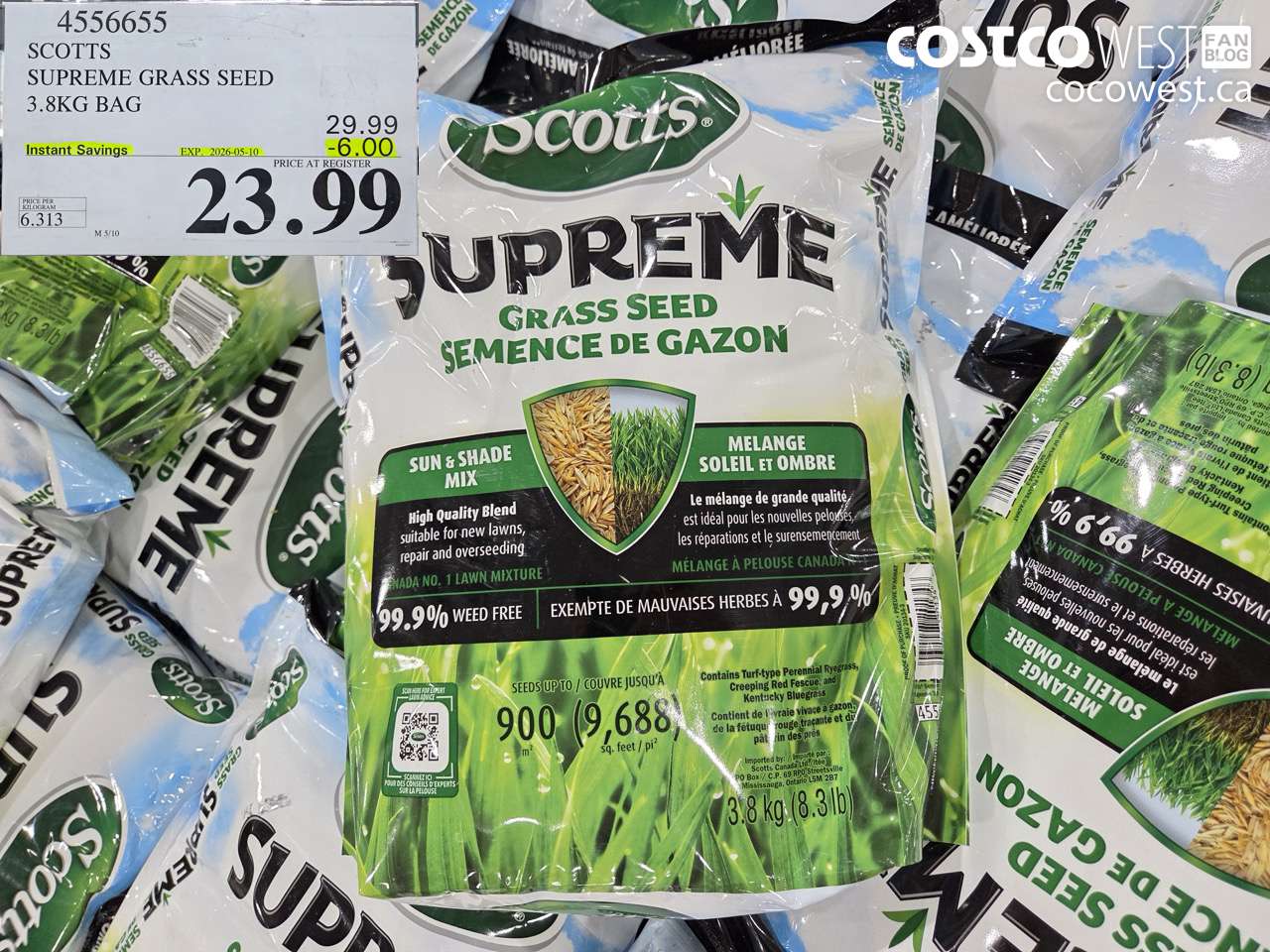 SCOTTS SUPREME GRASS SEED 3.8KG BAG