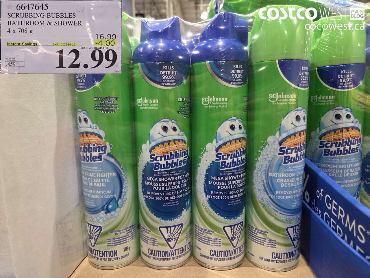 SCRUBBING BUBBLES BATHROOM & SHOWER 4 X 708 G