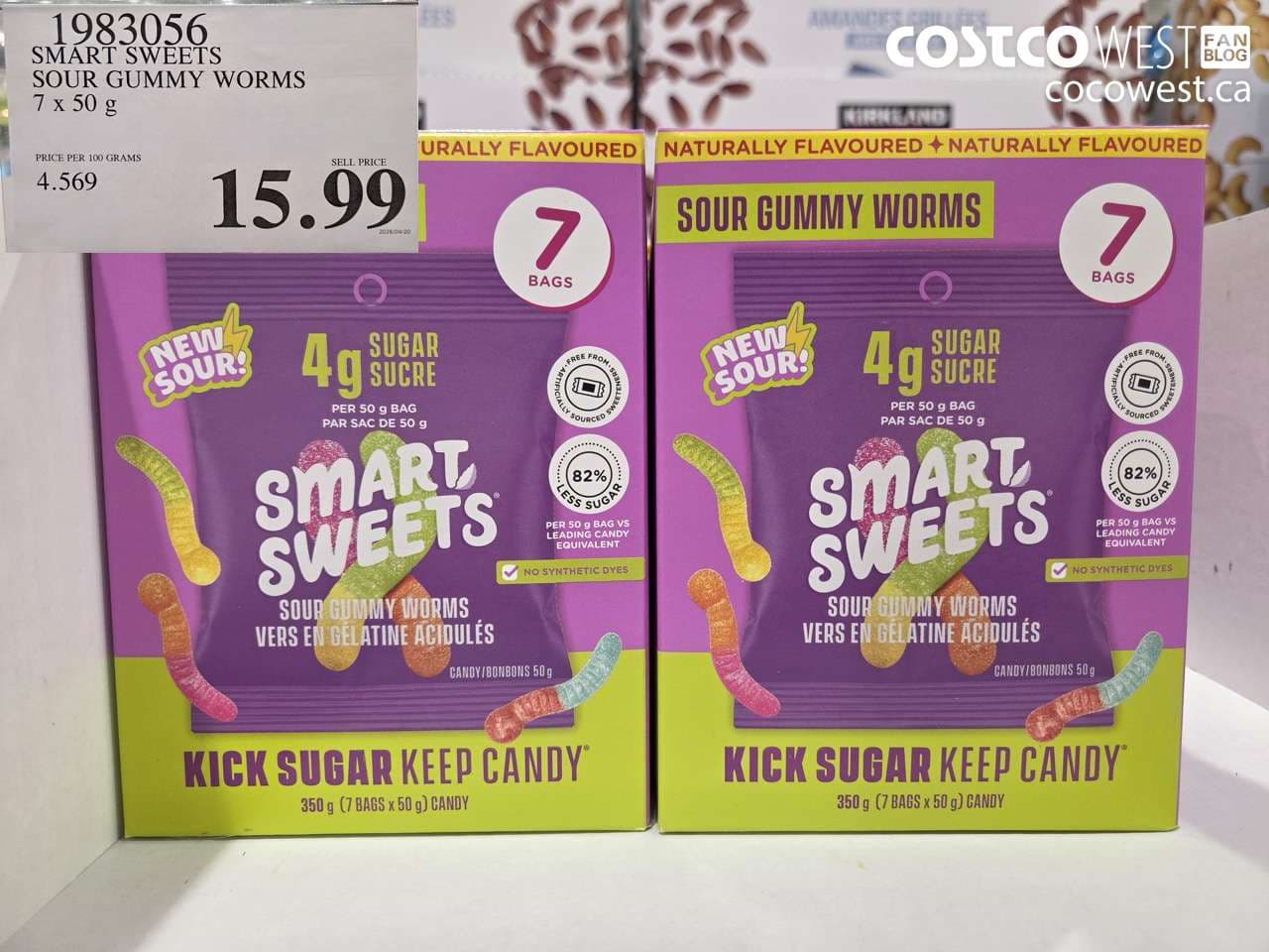 SMART SWEETS SOUR GUMMY WORMS 7 X 50 G