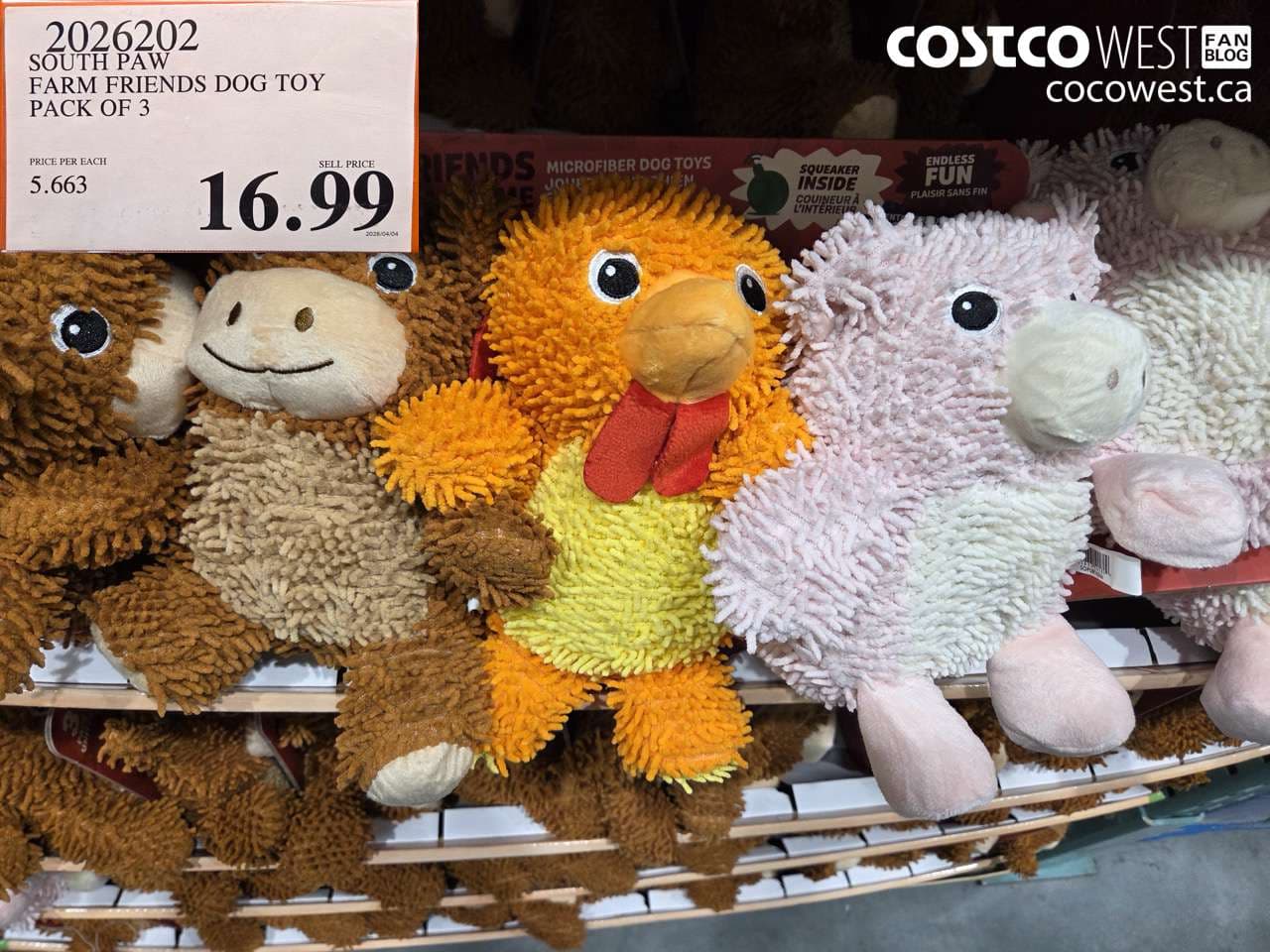 SOUTH PAW FARM FRIENDS DOG TOY PACK OF 3