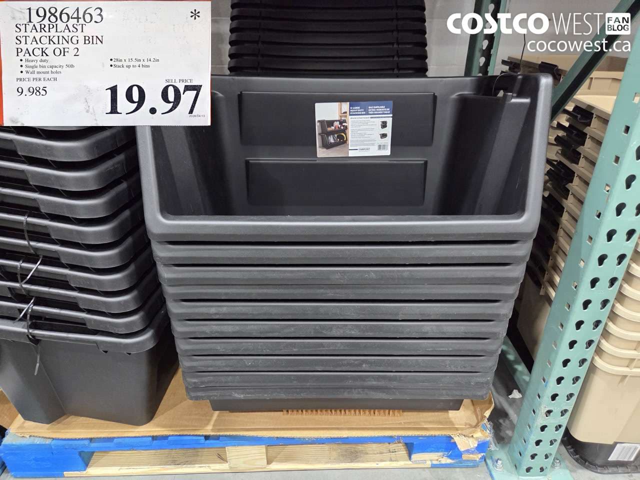 starplast stacking bin pack of 2