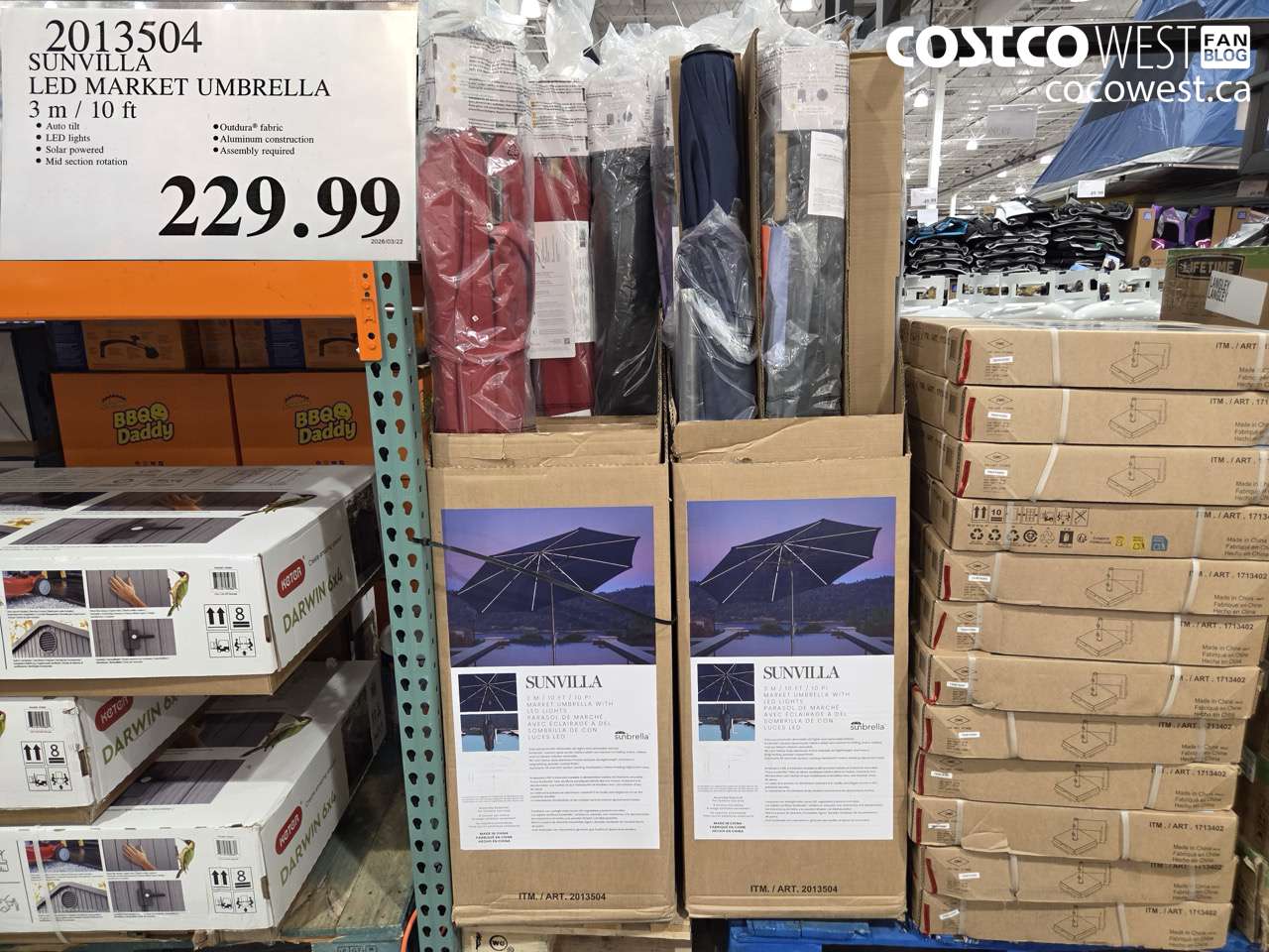SUNVILLA LED MARKET UMBRELLA 3 M / 10 FT
