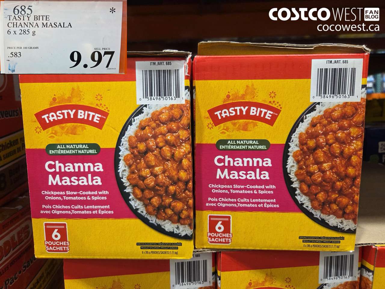 TASTY BITE CHANNA MASALA 6 X 285G