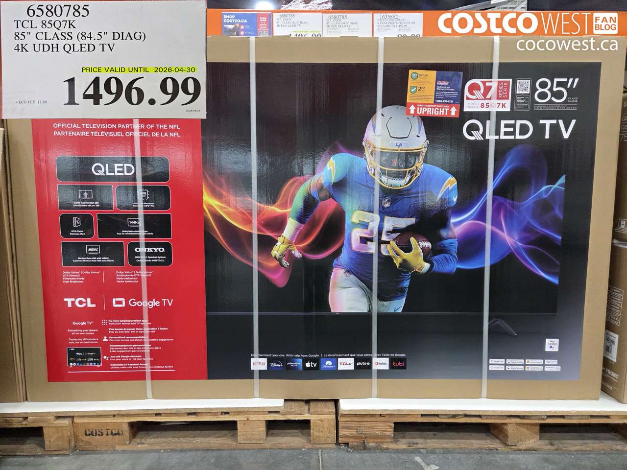 TCL 85QK 85 CLASS (84.5 DIAG) 4K UHD OLED TV (EXPIRES ON 2026-04-30)