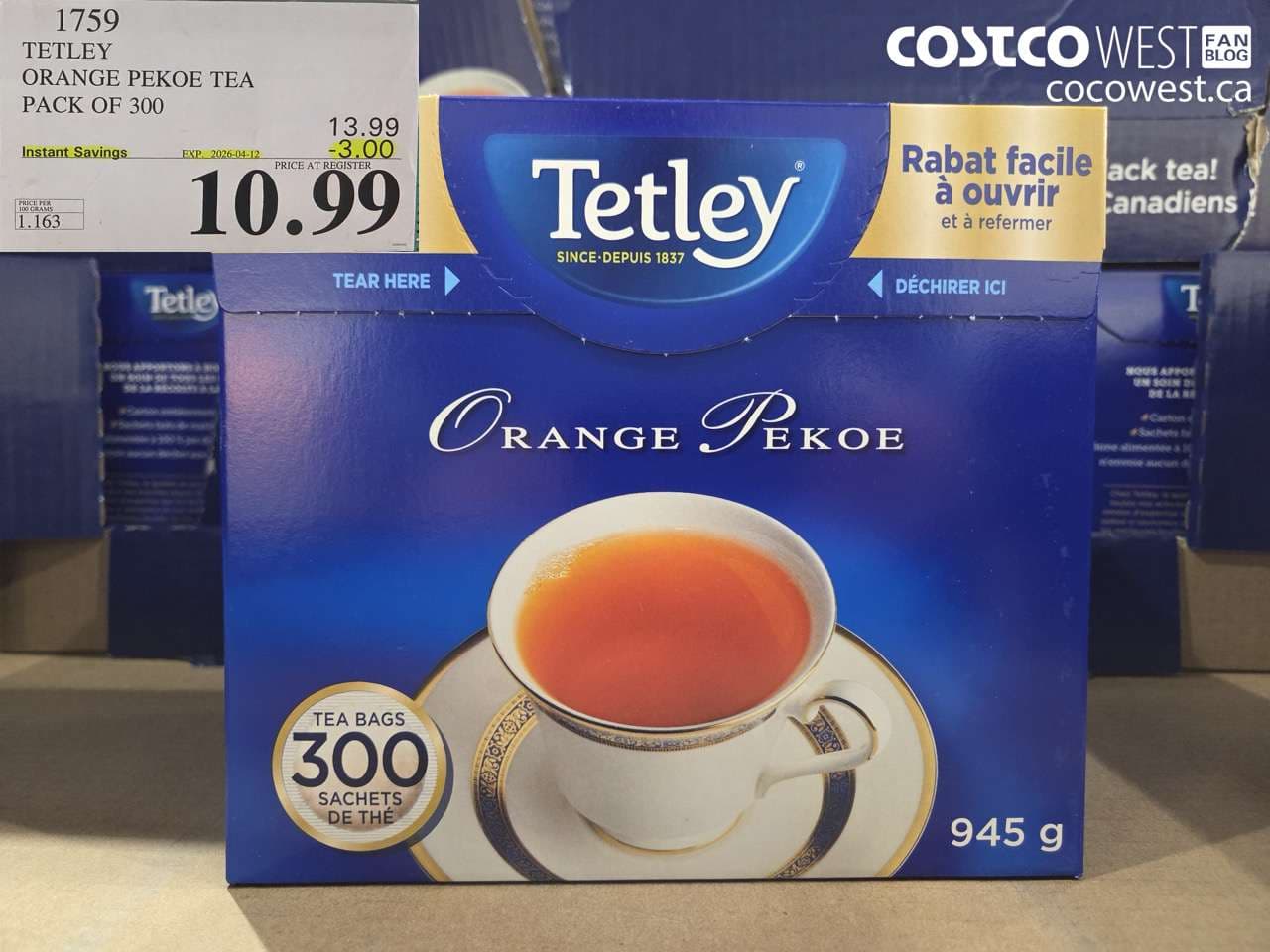 tetley orange pekoe tea pack of 300