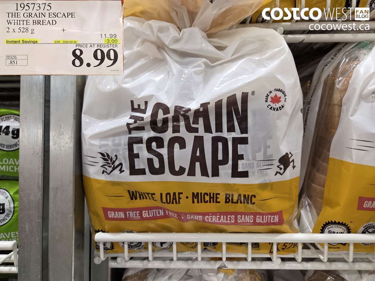 THE GRAIN ESCAPE WHITE BREAD 2 X 528 G