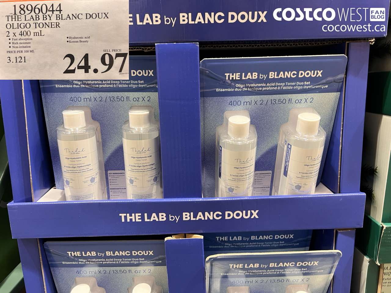 the lab by blanc doux oligo toner 2 x 400ml