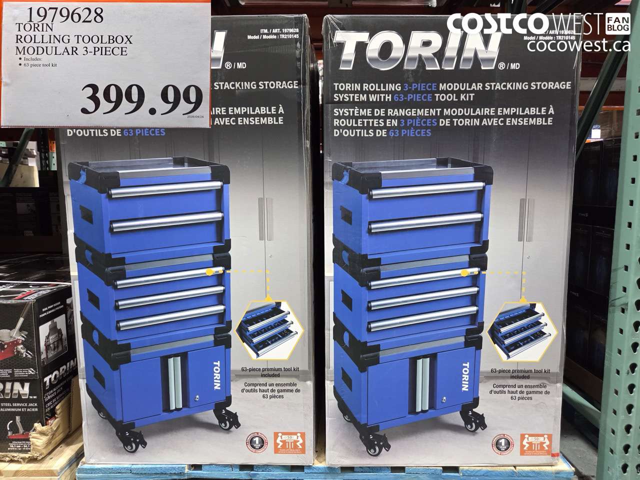 TORIN ROLLING TOOLBOX MODULAR 3-PIECE