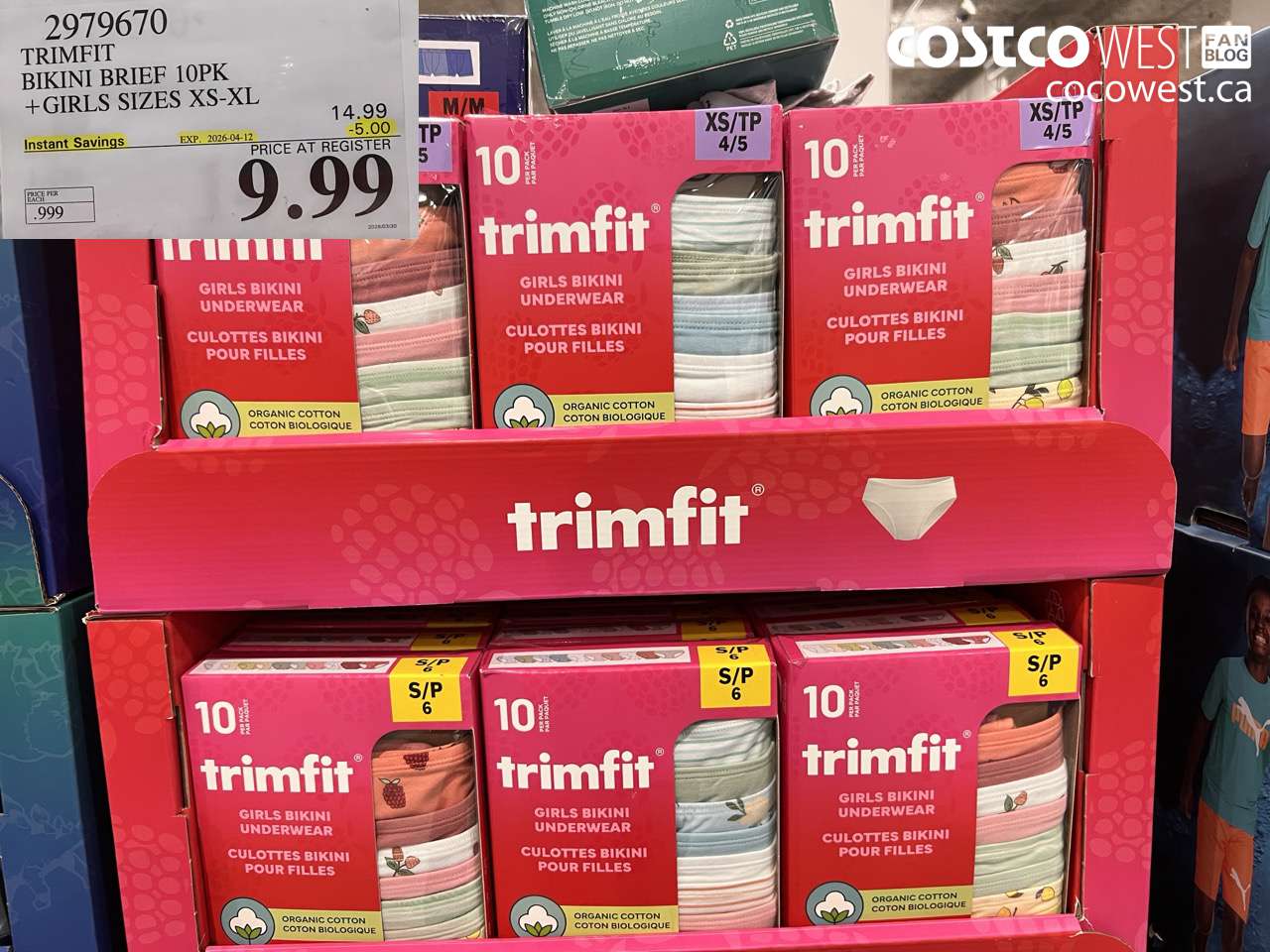 trimfit bikini brief 10pk girls sizes xsxl