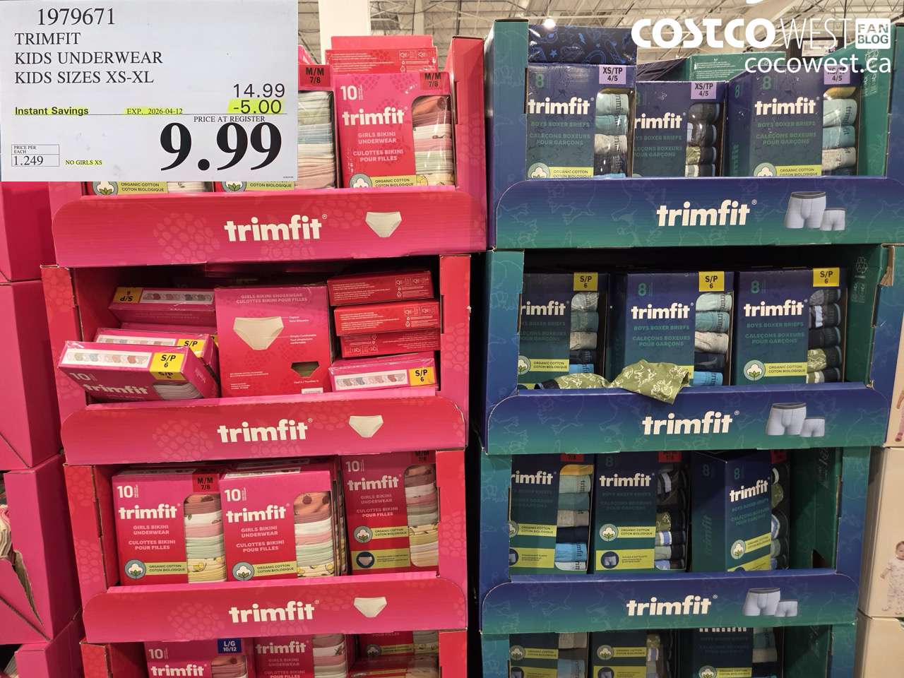 TRIMFIT KIDS UNDERWEAR KIDS SIZES XS-XL