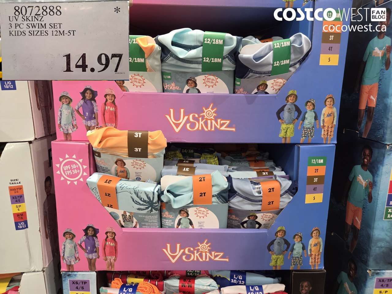 UV SKINZ 3 PC SWIM SET KIDS SIZES 12M-5T