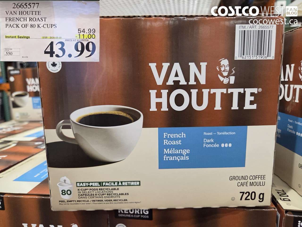 VAN HOUTTE FRENCH ROAST PACK OF 80 K-CUPS