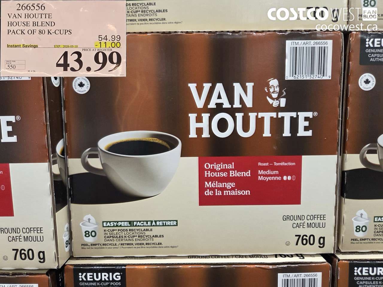 VAN HOUTTE HOUSE BLEND PACK OF 80 K-CUPS