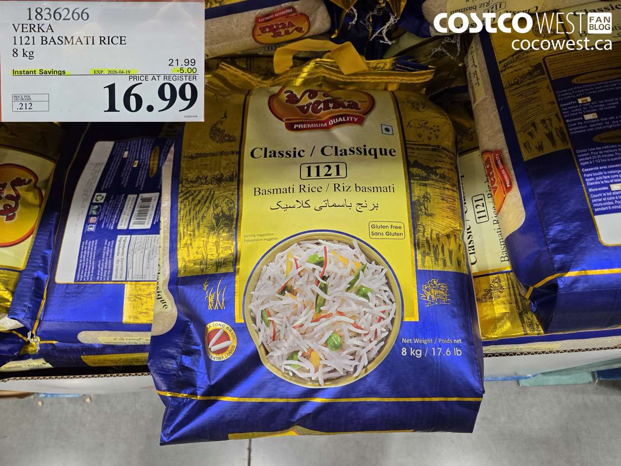 VERKA 1121 BASMATI RICE 8 KG