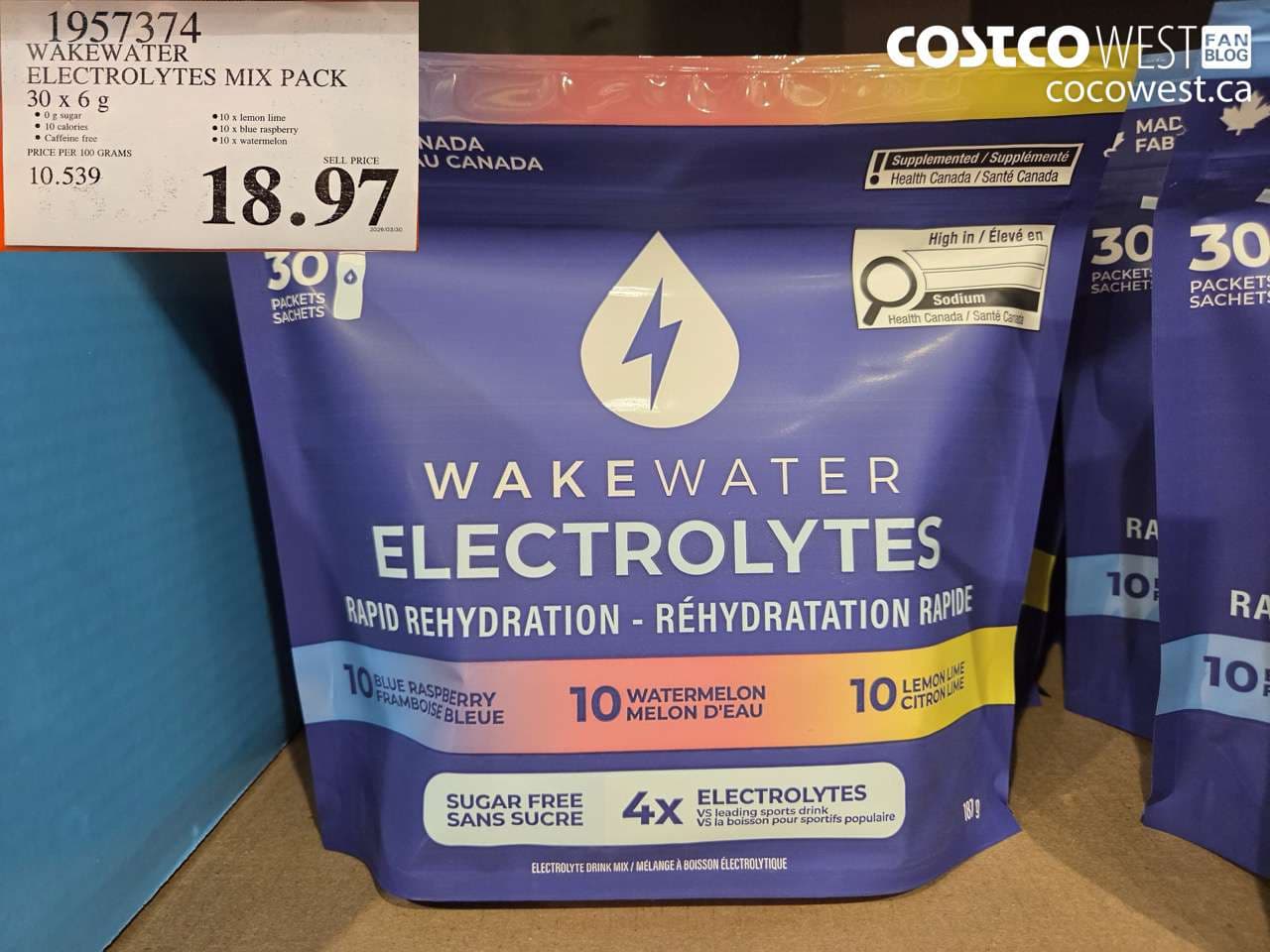 wakewater electrolytes mix pack 30 x 6 g