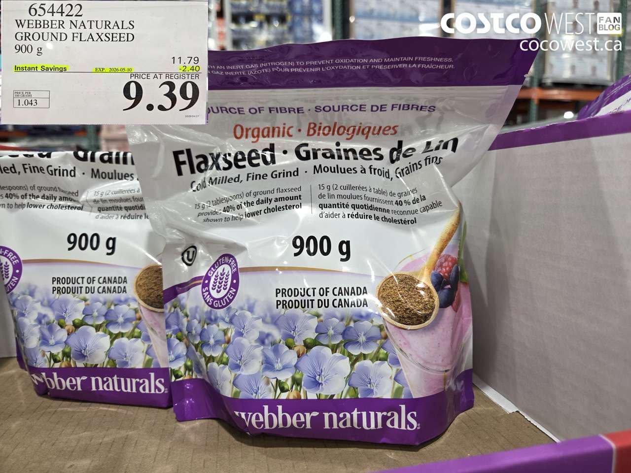 WEBBER NATURALS GROUND FLAXSEED 900 G