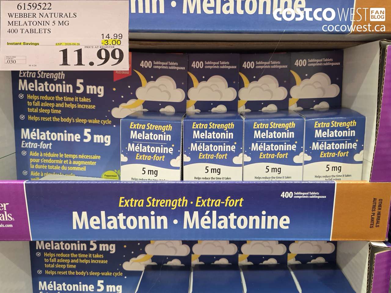 webber naturals melatonin 5 mg 400 tablets