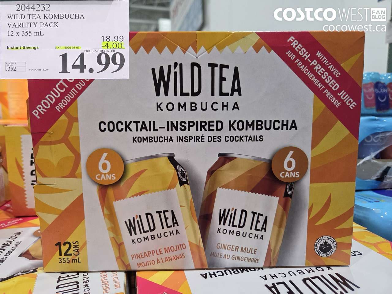 WILD TEA KOMBUCHA VARIETY PACK 12 X 355 ML