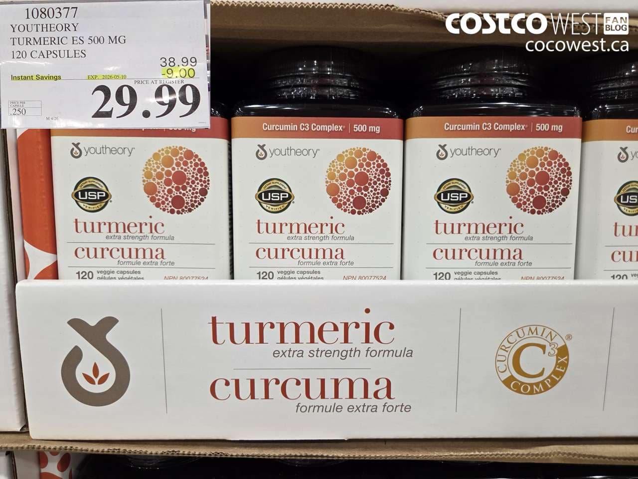 YOUTHEORY TURMERIC ES 500 MG 120 CAPSULES