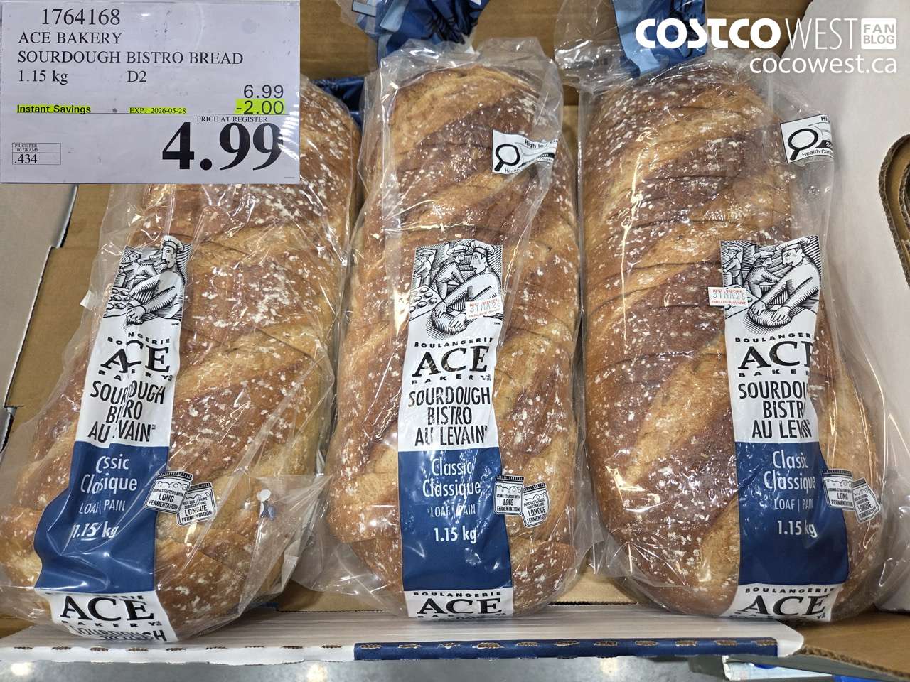 ace bakery sourdough bistro bread 115 kg