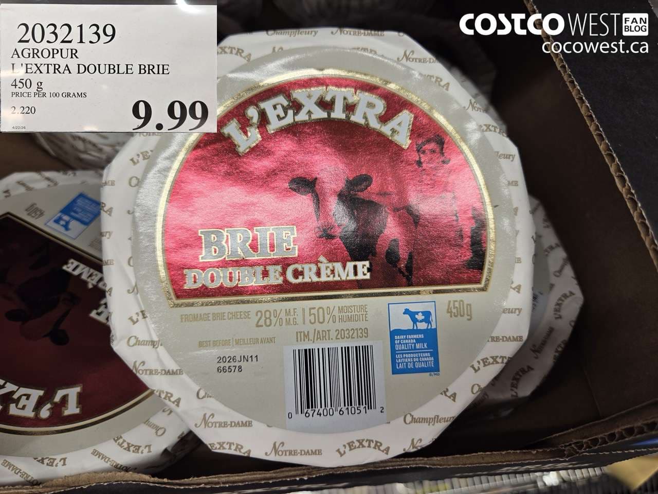 AGROPUR L’EXTRA DOUBLE BRIE 450 G