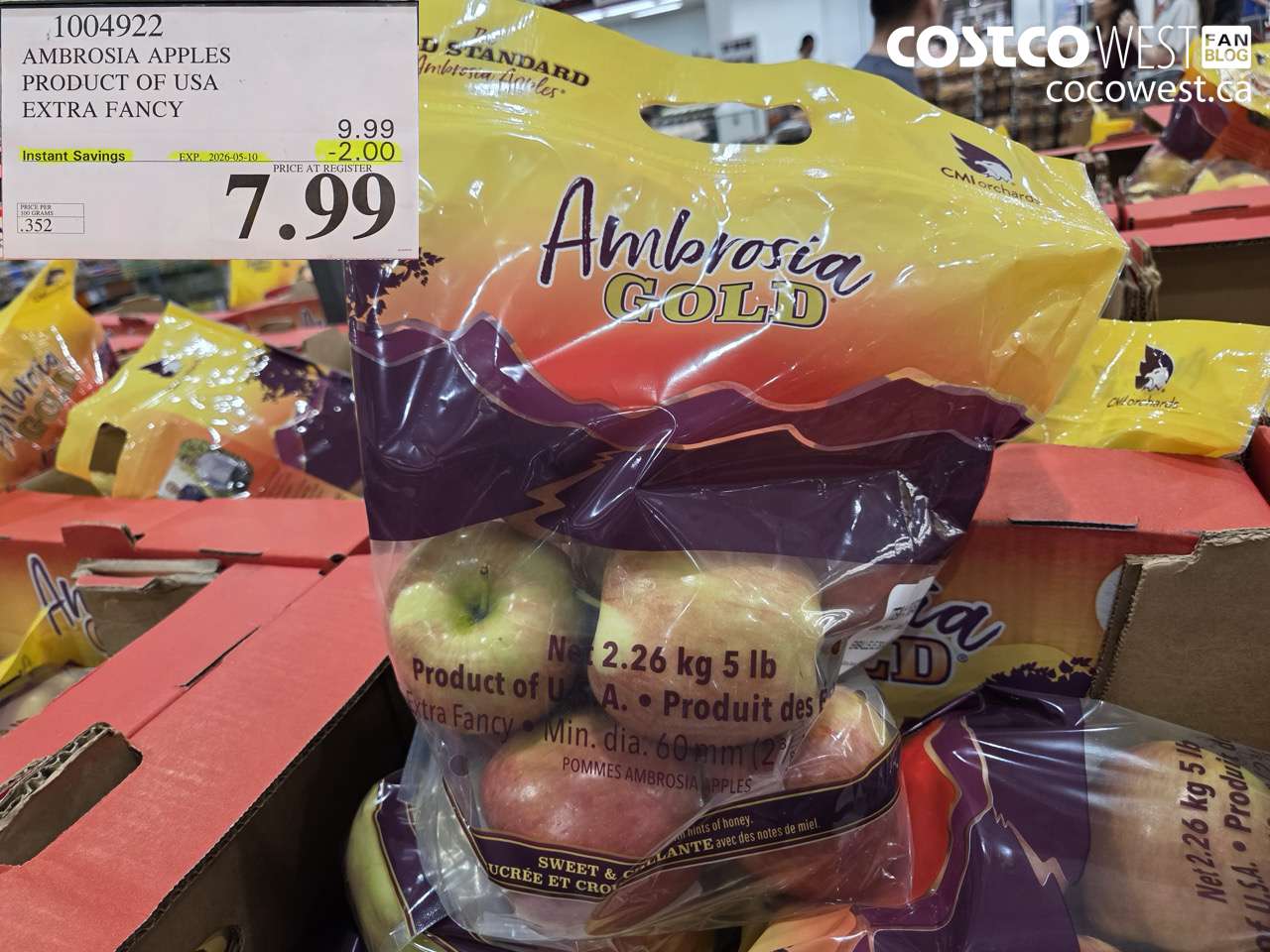 AMBROSIA APPLES PRODUCT OF USA EXTRA FANCY