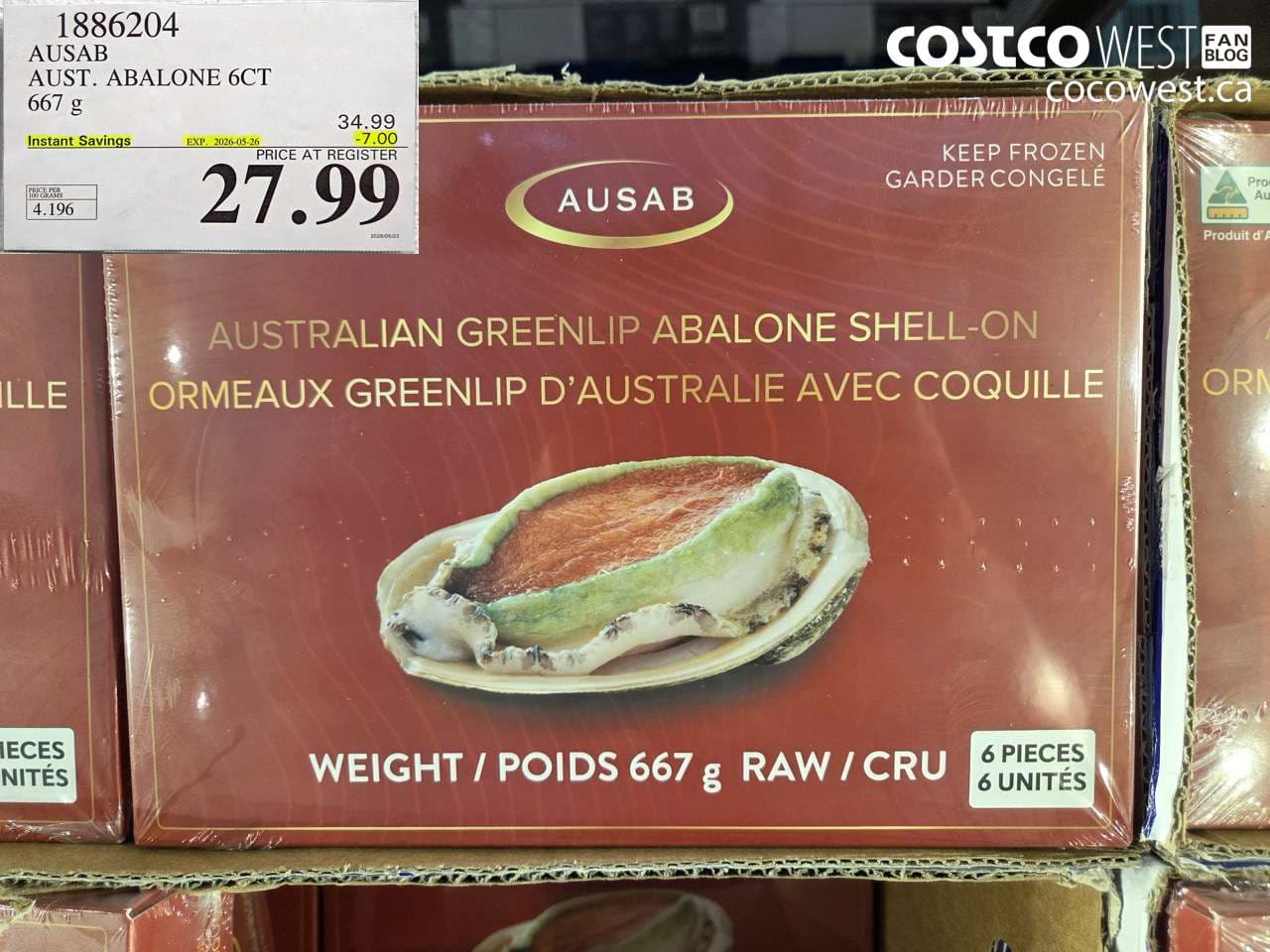 ausab aust abalone 6ct 667 g