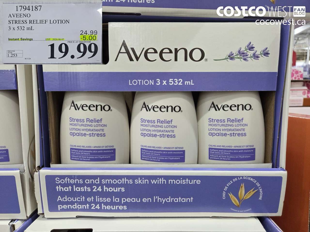 AVEENO STRESS RELIEF LOTION 3 X 532 ML