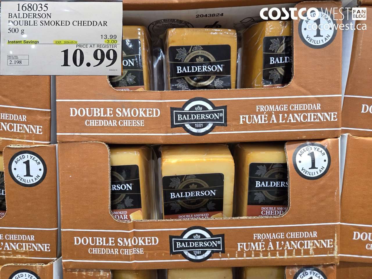 balderson double smoked cheddar 500 g