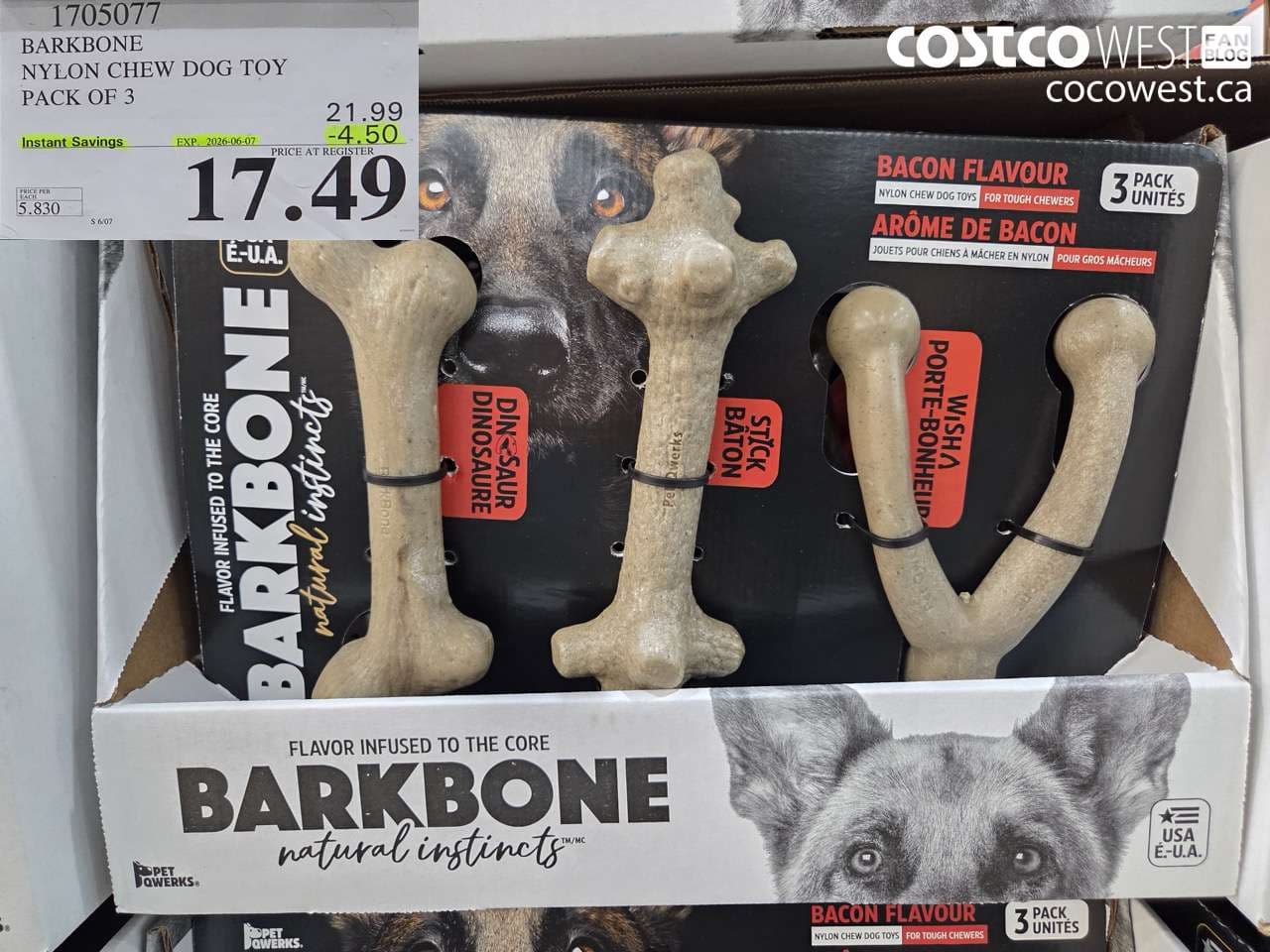 BARKBONE NYLON CHEW DOG TOY PACK OF 3
